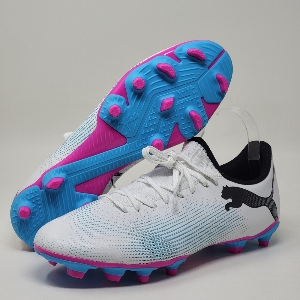 Puma Future 7 Play FG/AG Soccer Cleats Mens Size 10 White Black 107723-01 New